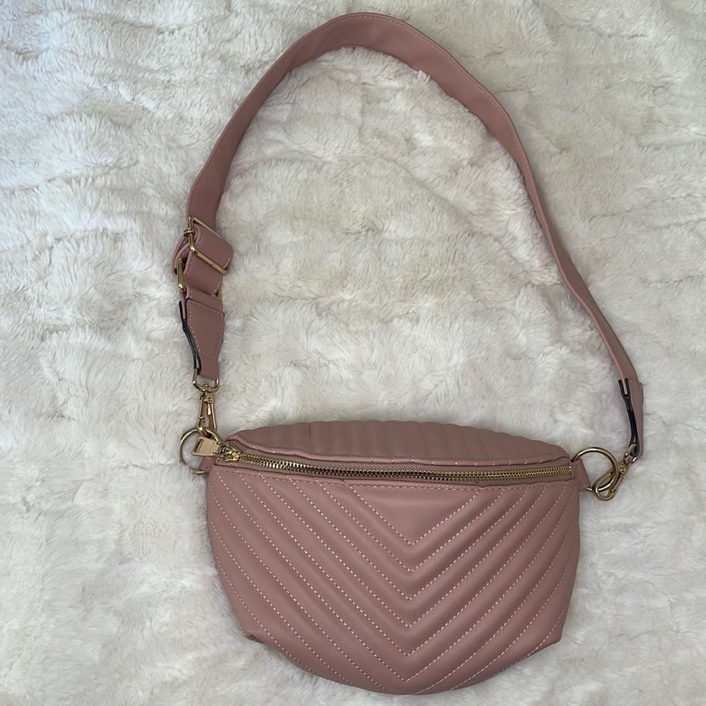 Steve Madden Blush Quilted Crossbody Bag